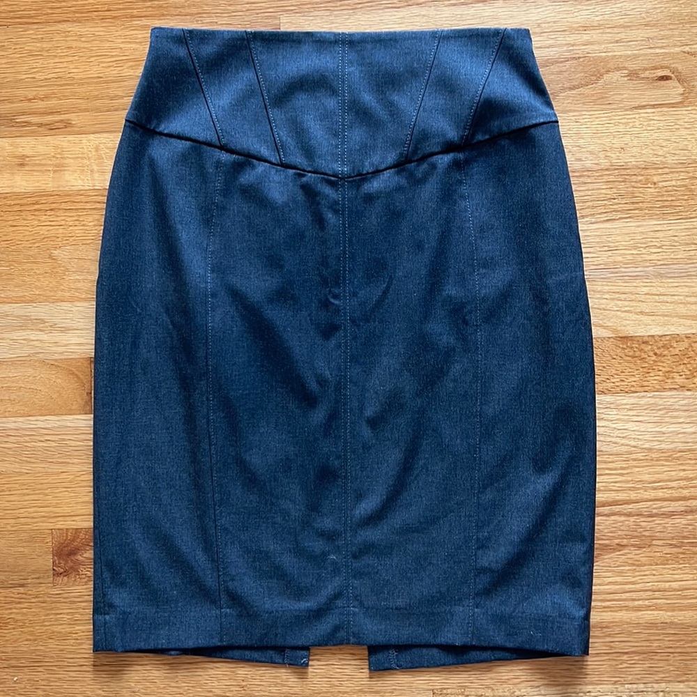 Dark Grey Fitted Pencil Skirt
